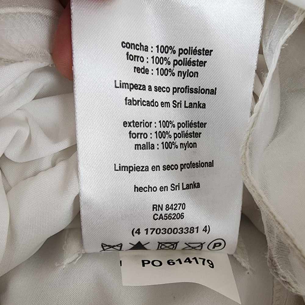 David's Bridal Flower Girl Dress Girls 10 White Ball Gown Layered Formal Wedding - Picture 4 of 9